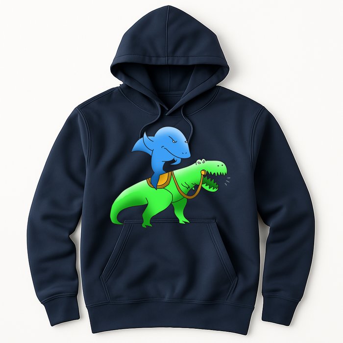 T-Rex Riding A Shark Hoodie