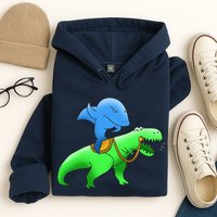 T-Rex Riding A Shark Hoodie