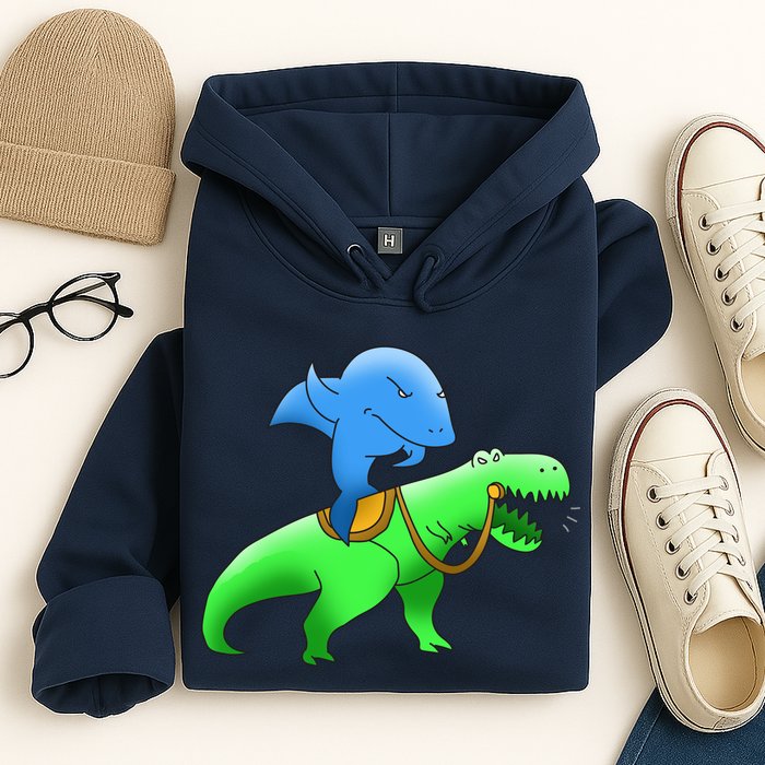 T-Rex Riding A Shark Hoodie