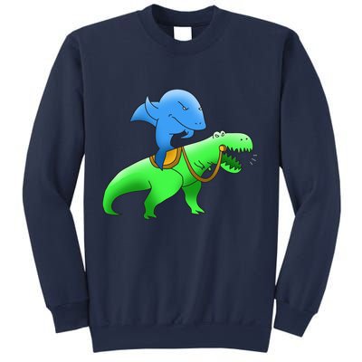 T-Rex Riding A Shark Sweatshirt