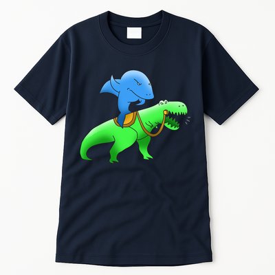 T-Rex Riding A Shark Tall T-Shirt