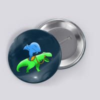 T-Rex Riding A Shark Button