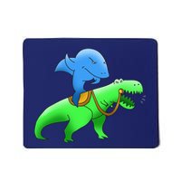 T-Rex Riding A Shark Mousepad
