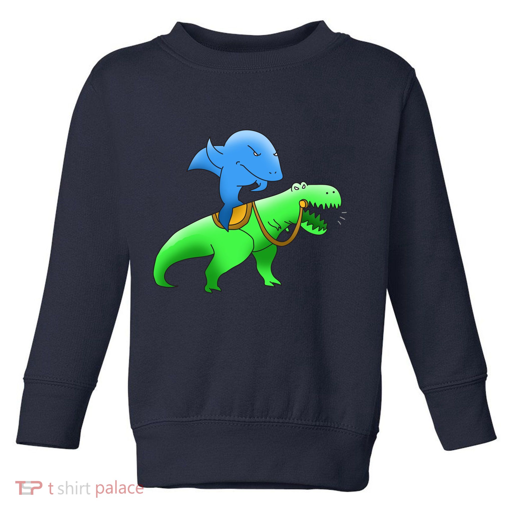 T-Rex Riding A Shark Toddler Sweatshirt