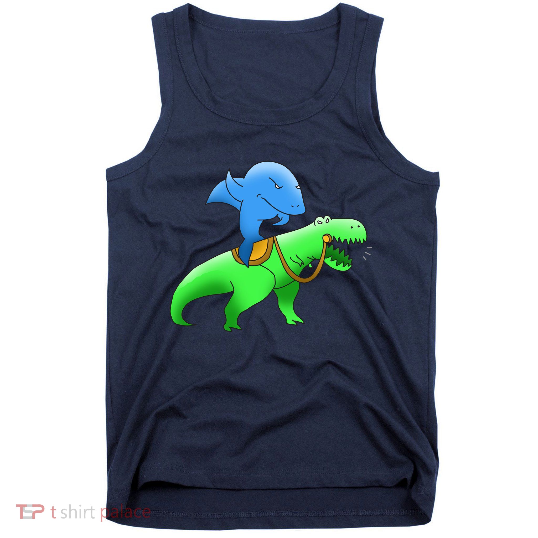 T-Rex Riding A Shark Tank Top