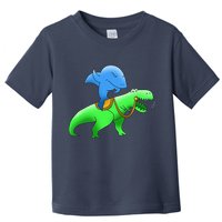 T-Rex Riding A Shark Toddler T-Shirt