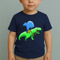 T-Rex Riding A Shark Toddler T-Shirt