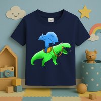 T-Rex Riding A Shark Toddler T-Shirt
