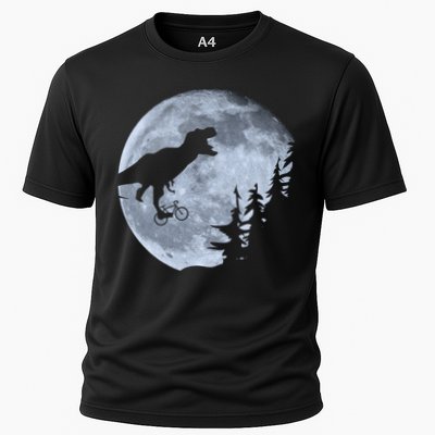 T-Rex Riding To The Moon  Performance Shirt