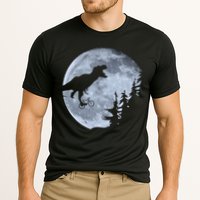 T-Rex Riding To The Moon  Performance Shirt