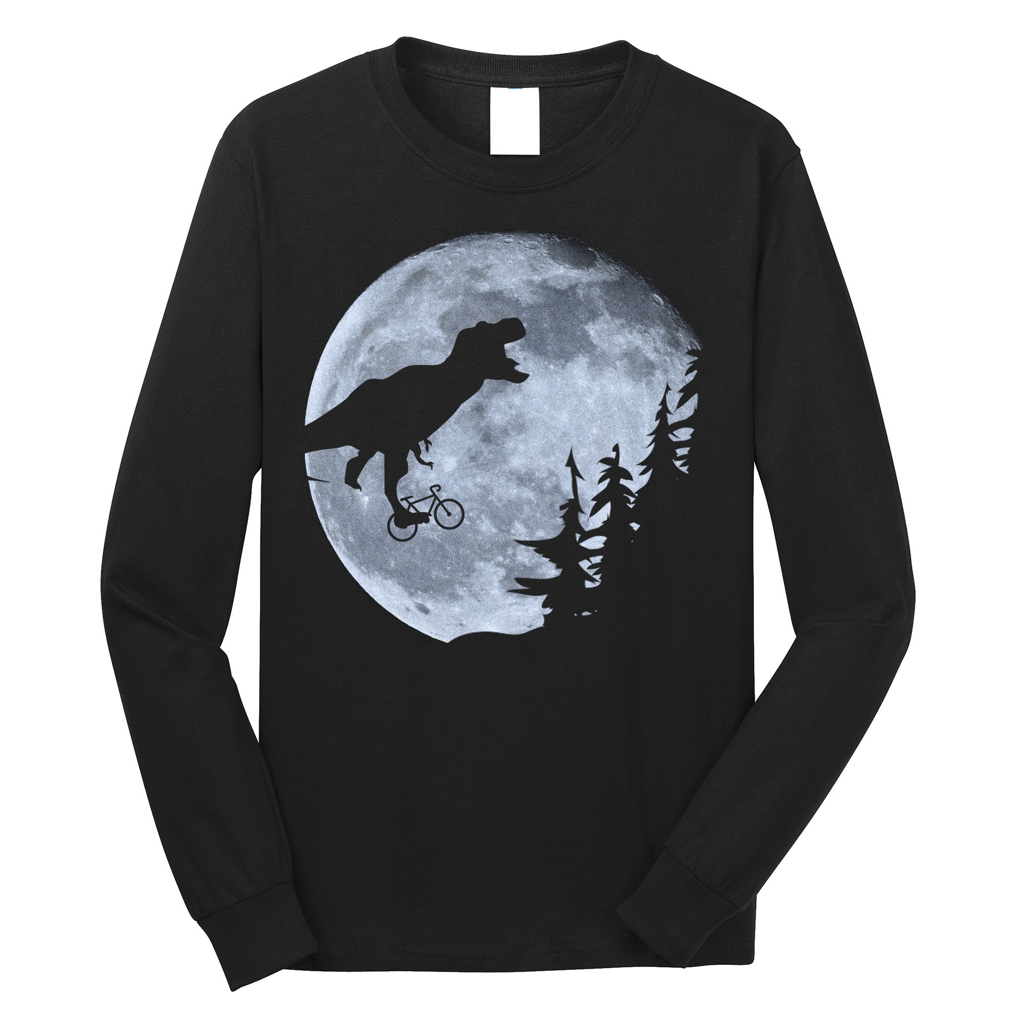 T-Rex Riding To The Moon  Long Sleeve Shirt