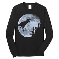 T-Rex Riding To The Moon  Long Sleeve Shirt