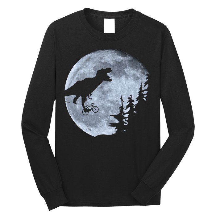 T-Rex Riding To The Moon  Long Sleeve Shirt