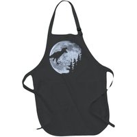 T-Rex Riding To The Moon  Full-Length Apron With Pockets