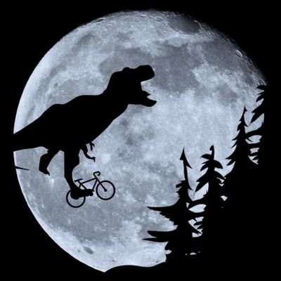T-Rex Riding To The Moon  T-Shirt