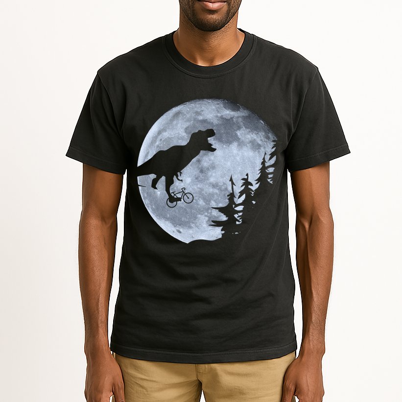 T-Rex Riding To The Moon  Tall T-Shirt