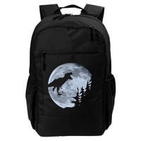 T-Rex Riding To The Moon  Daily Commute Backpack