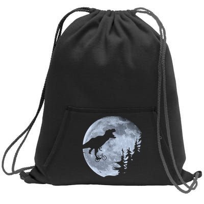 T-Rex Riding To The Moon  Sweatshirt Cinch Pack Bag