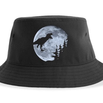 T-Rex Riding To The Moon  Sustainable Bucket Hat