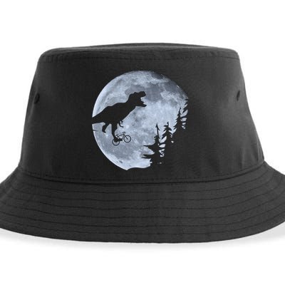 T-Rex Riding To The Moon  Sustainable Bucket Hat