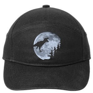 T-Rex Riding To The Moon  7-Panel Snapback Hat