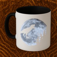 T-Rex Riding To The Moon  Mug