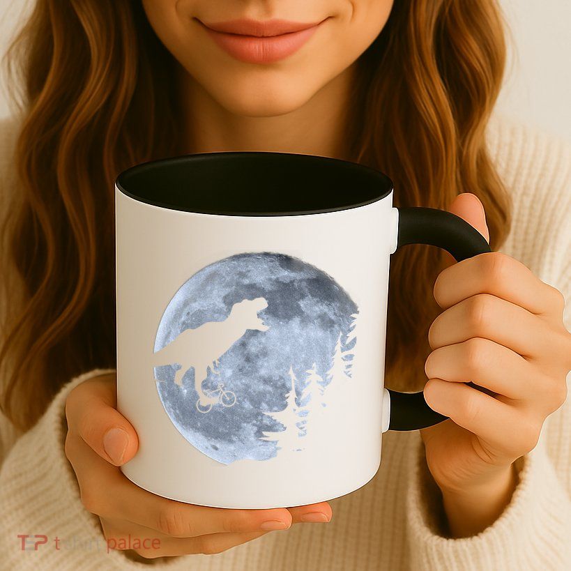 T-Rex Riding To The Moon  Mug