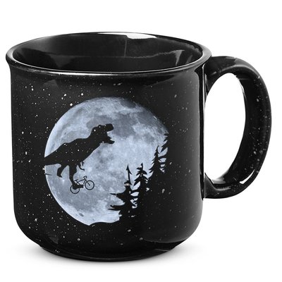 T-Rex Riding To The Moon  15oz Campfire Ceramic Mug