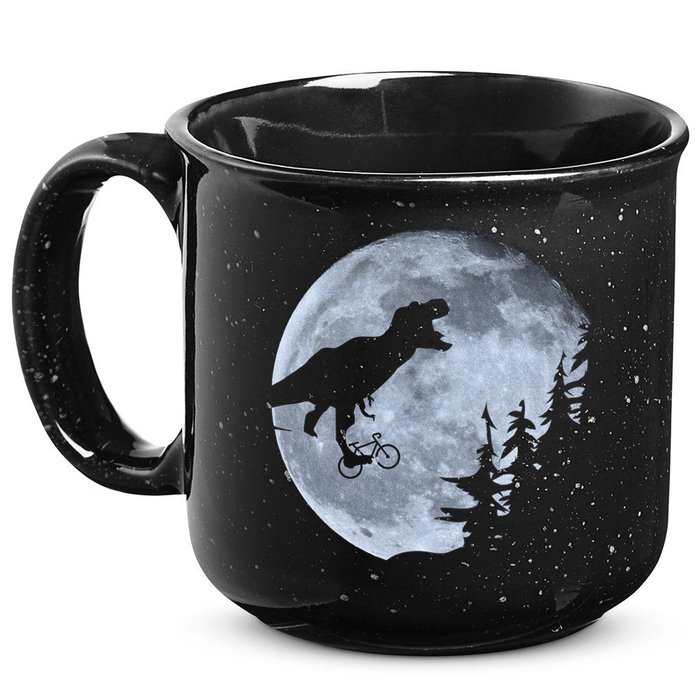 T-Rex Riding To The Moon  15oz Campfire Ceramic Mug