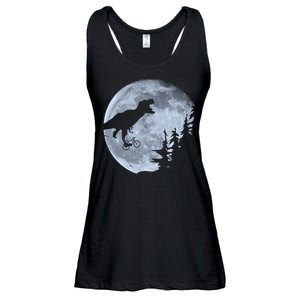 T-Rex Riding To The Moon  Ladies Essential Flowy Tank