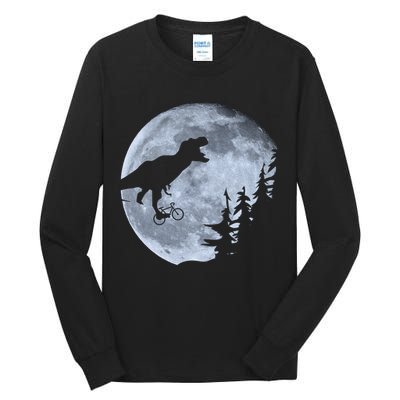 T-Rex Riding To The Moon  Tall Long Sleeve T-Shirt