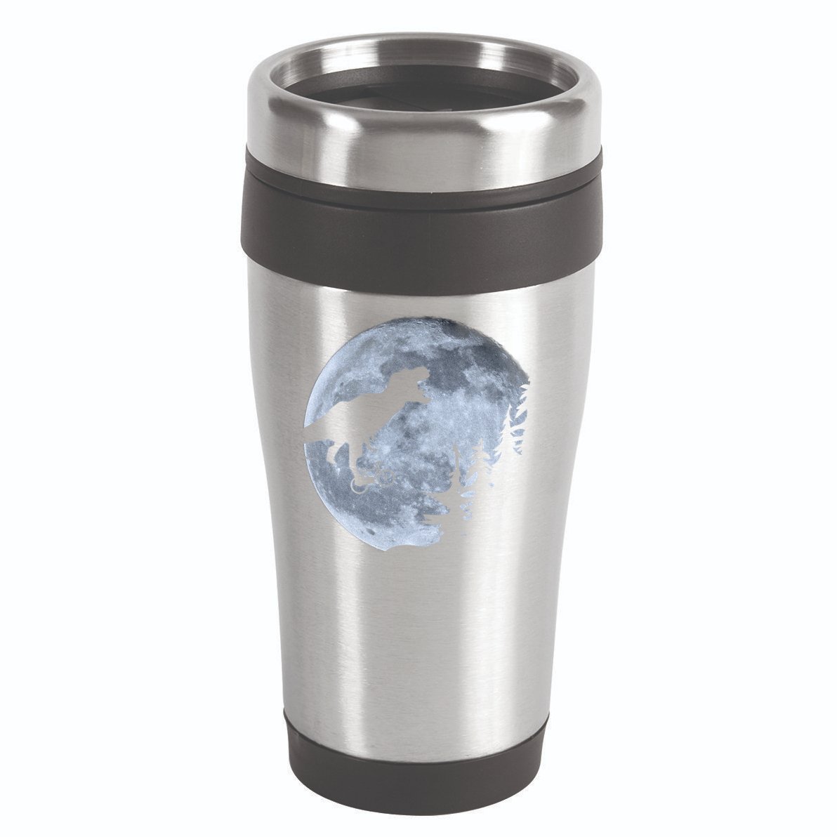 T-Rex Riding To The Moon  16oz Travel Tumbler
