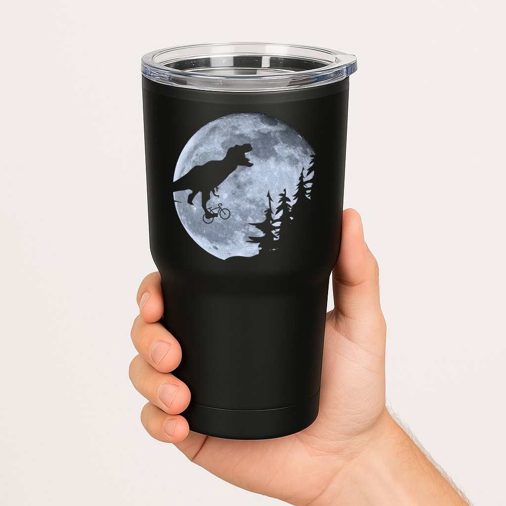 T-Rex Riding To The Moon  Tumbler