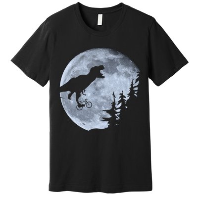 T-Rex Riding To The Moon  Premium T-Shirt