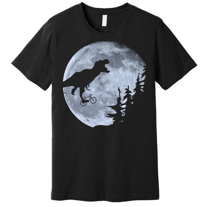 T-Rex Riding To The Moon  Premium T-Shirt