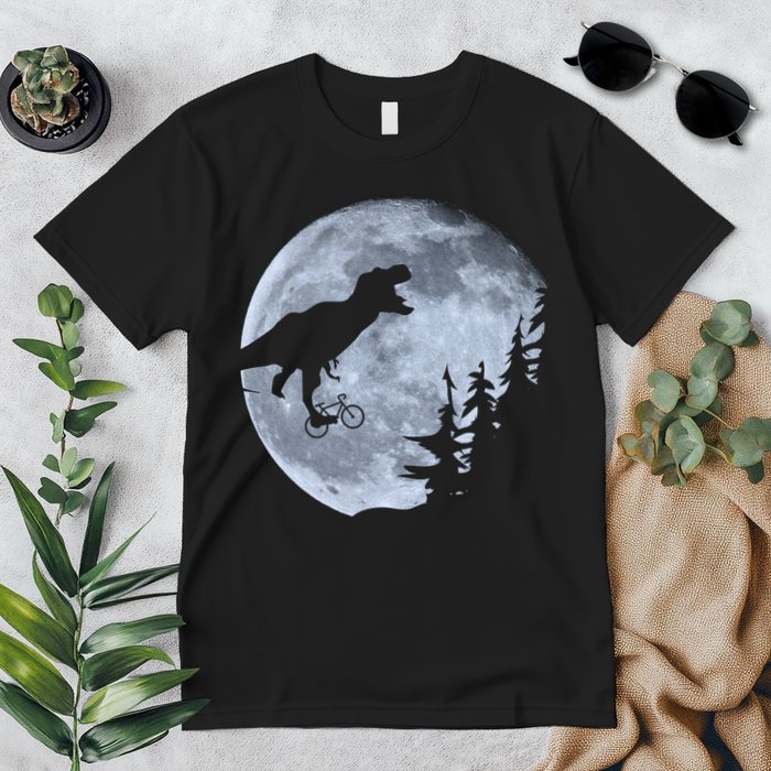 T-Rex Riding To The Moon  Premium T-Shirt