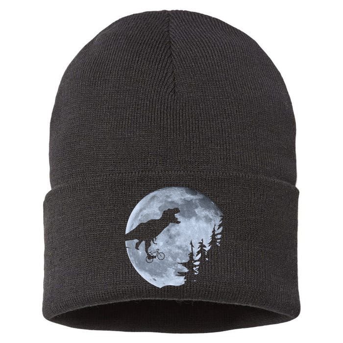 T-Rex Riding To The Moon  Sustainable Knit Beanie