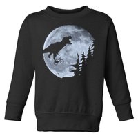 T-Rex Riding To The Moon  Toddler Sweatshirt