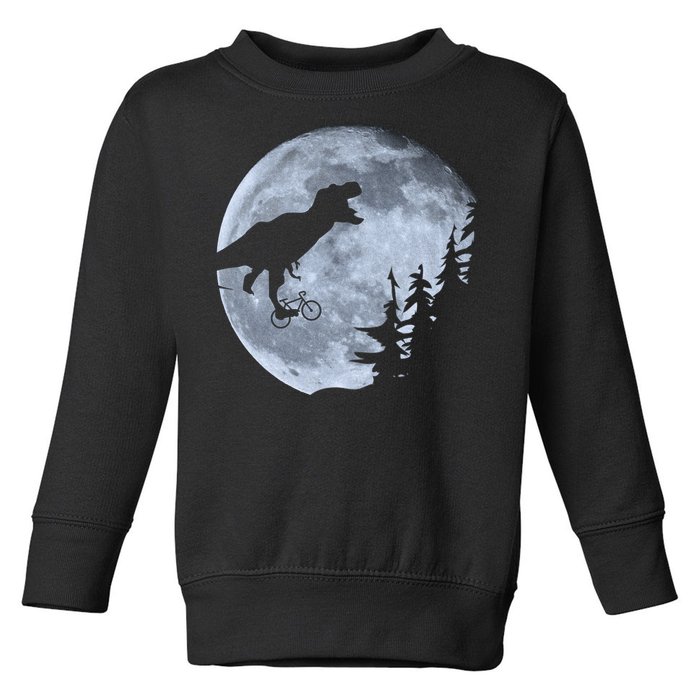 T-Rex Riding To The Moon  Toddler Sweatshirt