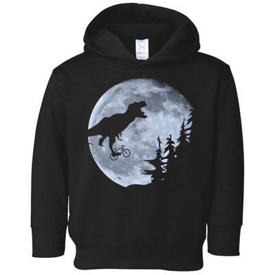 T-Rex Riding To The Moon  Toddler Hoodie