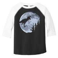 T-Rex Riding To The Moon  Toddler Fine Jersey T-Shirt