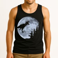 T-Rex Riding To The Moon  Tank Top