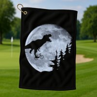 T-Rex Riding To The Moon  Golf Towel