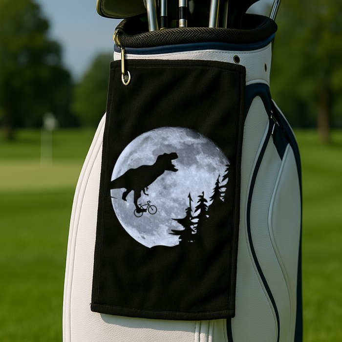 T-Rex Riding To The Moon  Golf Towel