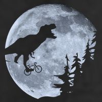 T-Rex Riding To The Moon  Golf Towel