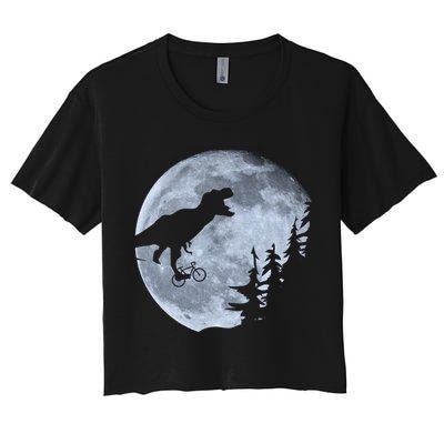 T-Rex Riding To The Moon  Crop Top