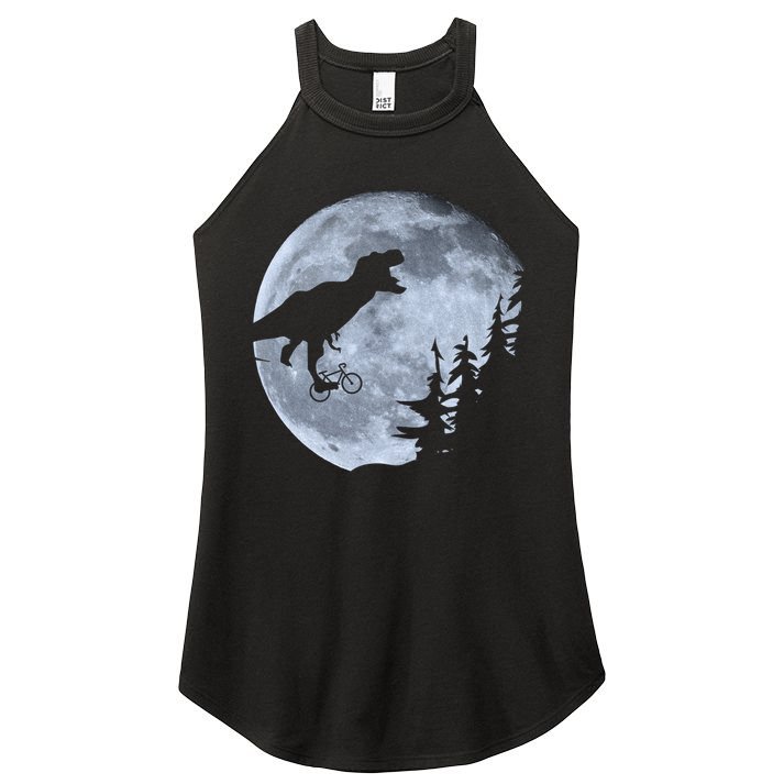 T-Rex Riding To The Moon  Women's Perfect Tri Rocker Tank