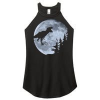 T-Rex Riding To The Moon  Women's Perfect Tri Rocker Tank