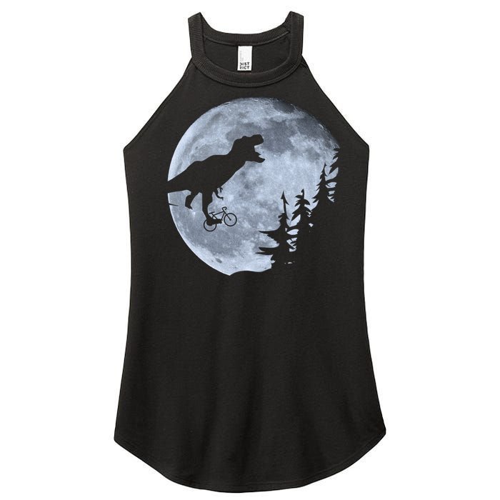 T-Rex Riding To The Moon  Women's Perfect Tri Rocker Tank