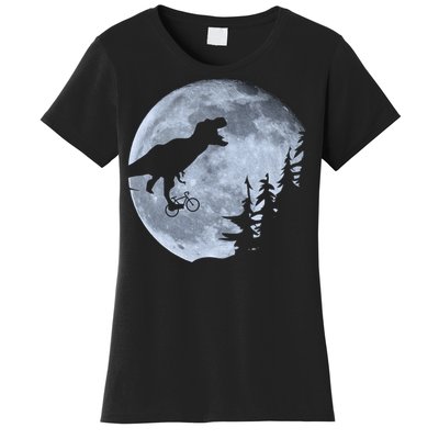 T-Rex Riding To The Moon  Women's T-Shirt